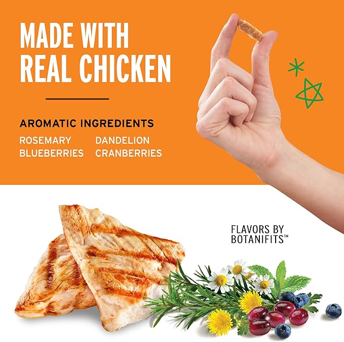 Pet Botanics 12 oz. Pouch Training Rewards Jerky Bites, Chicken Recipe, with 225 Treats Per Bag, The Choice of Top Trainers