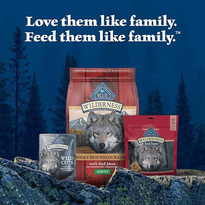 Blue Buffalo Wilderness Trail Toppers Wild Cuts High Protein Natural Wet Dog Food, Chunky Chicken Bites in Hearty Gravy, 3 Oz pouches (Pack of 24)