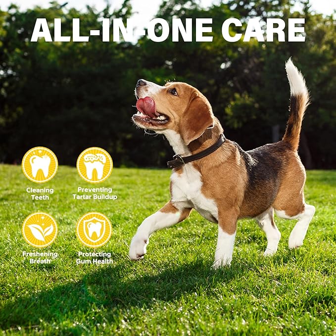 Dog Oral Care Kit - Contains Dog Toothpaste, Dual-Headed Toothbrush, Silicone Finger Brush - (1.4 fl. oz) Fresh Breath, Healthy Gums!