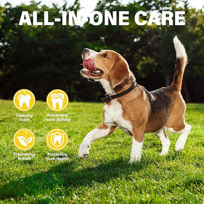 Dog Oral Care Kit - Contains Dog Toothpaste, Dual-Headed Toothbrush, Silicone Finger Brush - (1.4 fl. oz) Fresh Breath, Healthy Gums!
