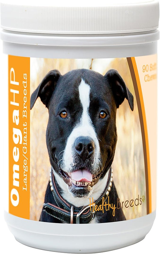 Healthy Breeds Pit Bull Omega HP Fatty Acid Skin and Coat Support Soft Chews 90 Count