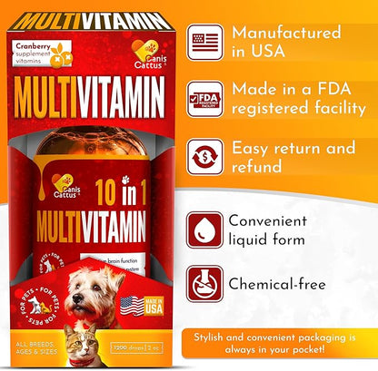 Cat Multivitamin | Dog Vitamins and Supplements | Cat Supplements & Vitamins | Multivitamin for Dogs | Pet Honesty Multivitamin 10-in-1 | Dog Supplements & Vitamins | Vitamins for Dogs | 3 Pack