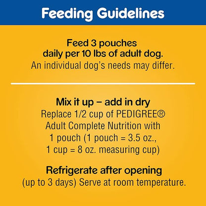 PEDIGREE CHOICE CUTS IN GRAVY Grill Inspired Classics Adult Soft Wet Dog Food 18-Count Variety Pack, 3.5 oz Pouches