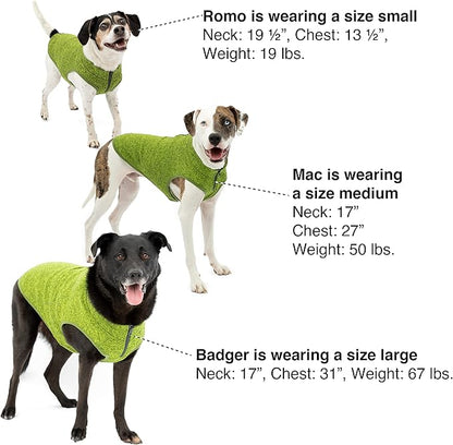 Kurgo Core Dog Sweater, Knit Dog Sweater with Fleece Lining, Cold Weather Pet Jacket, Zipper Opening for Harness, Adjustable Neck, Year-Round Sweater for Large Dogs (Orange, Large)