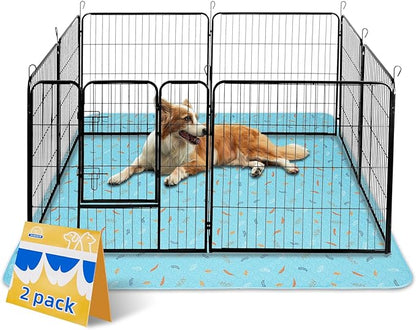 Washable Pee Pads for Dogs Extra Large 48" x 60" 2-Pack, Reusable Puppy Pads Pet Training Pads for Dog Playpen Indoor, Waterproof Dog Pee Pads for Puppy Playpen, Whelping Pad - Sky Blue