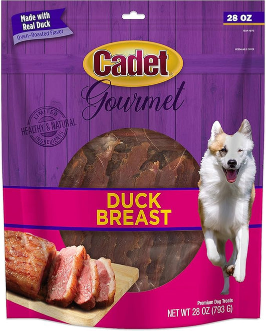 Cadet Gourmet Duck Breast Dog Treats - Healthy & Natural Dog Training Treats for Small & Large Dogs - Inspected & Tested in USA (28 oz.)