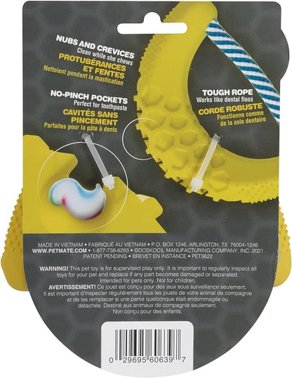 JW Pet CHEW-EE Dental Dog Chew Toy; Cleans Your Pet's Teeth and Gums As They Play; Add Their Favorite Flavors, Banana,Yellow
