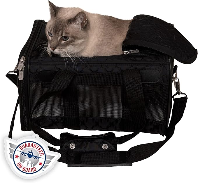 Sherpa Original Deluxe Travel Pet Carrier, Airline Approved & Guaranteed On Board - Black Lattice, Small