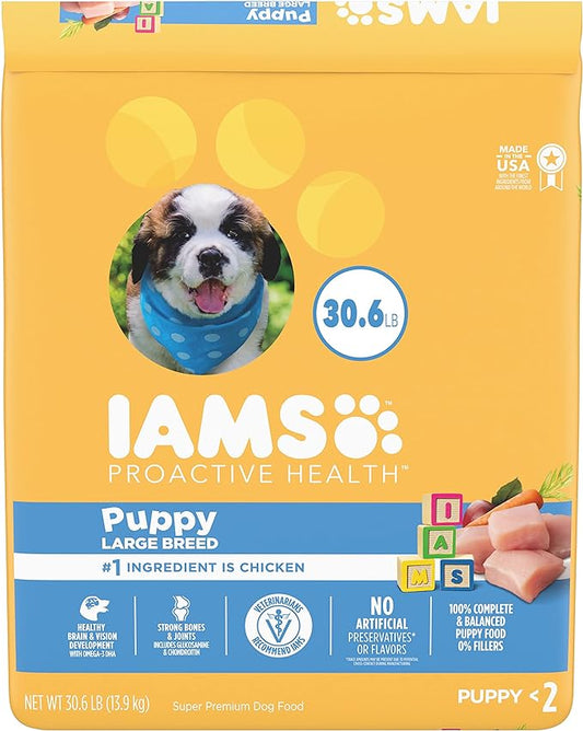 IAMS Smart Puppy Large Breed Dry Dog Food with Real Chicken, 30.6 lb. Bag