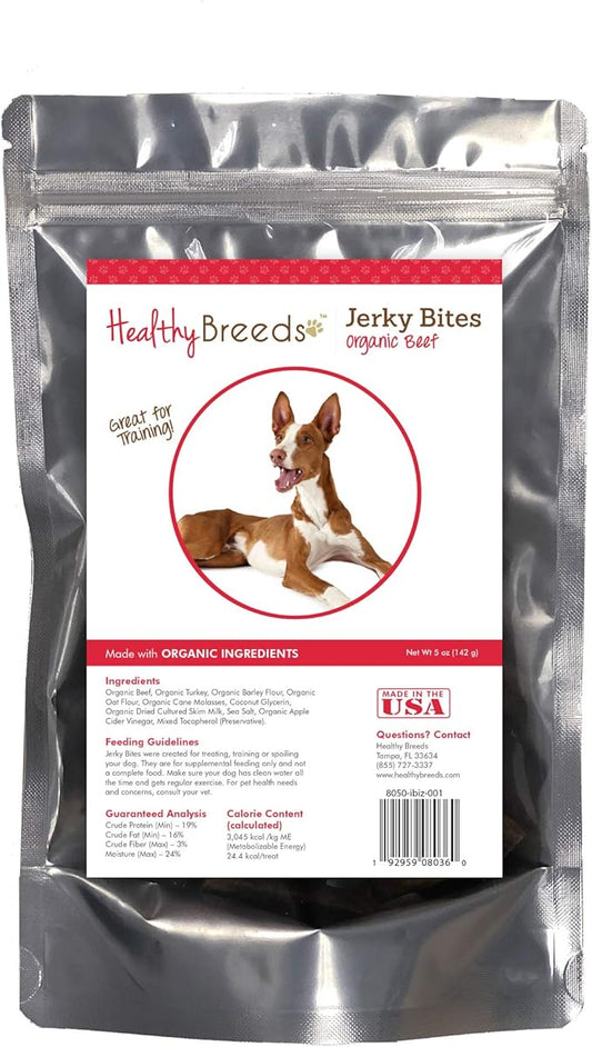 Healthy Breeds Ibizan Hound Jerky Bites Beef Recipe Dog Treats 5 oz