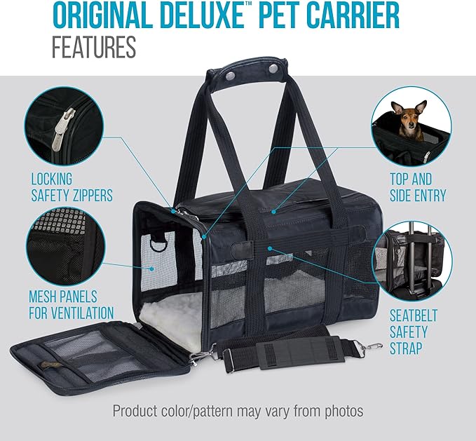 Sherpa Original Deluxe Pet Carrier, Large, Black