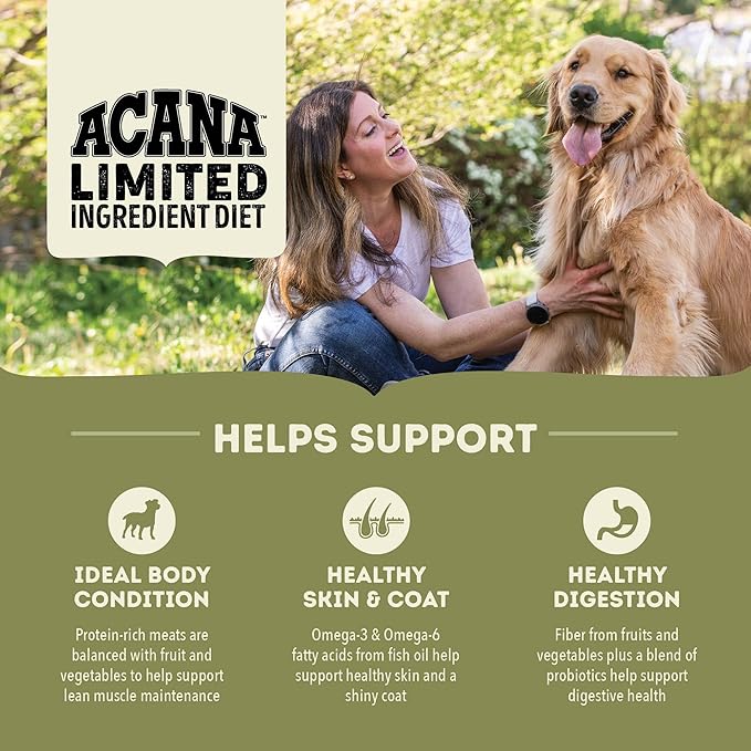 ACANA Singles Limited Ingredient Dry Dog Food, Grain Free, High Protein, Pork & Squash Recipe, 4.5 lb