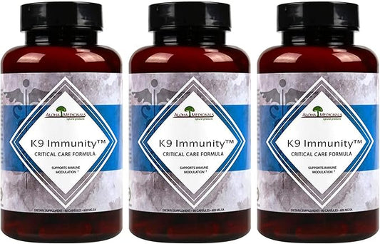 K9 Immunity, Immune Support Supplement for Dogs, Organic and Mushroom Enhanced Dog Health Supplies, Pack of 3, 90 Capsules Each