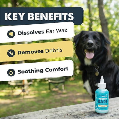 Mighty Paw Waggables Dog Ear Wash (Made in USA) | Dog Ear Cleaner Solution. Dog Ear Wash Cleaner Aloe Vera Dog Ear Drops. Liquid Ear Cleaner for Dogs. For Itchy Ears, Yeast & Healthy Ear Canals (4 oz)