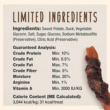 Cadet Gourmet Sweet Potato & Duck Wraps Dog Treats - Healthy & Natural Duck & Sweet Potato Dog Training Treats for Small & Large Dogs - Inspected & Tested in USA (28 oz.)