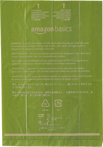 Amazon Basics Dog Poop Bags With Dispenser and Leash Clip, Brazilian Mango Scented, 270 Count, 18 Pack of 15, 13 Inch x 9 Inch