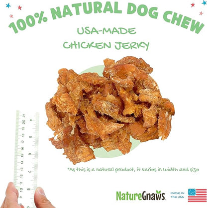Nature Gnaws Chicken Jerky for Dogs – Made in The USA – Premium Natural Grain Free Dog Chew Treats – 2lb