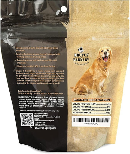 BRUTUS & BARNABY Training Treats for Dogs - Peanut Butter & Banana - All-Natural Healthy Low Calorie Vegan Treat - Great to Use for Rewards in Training Your Puppy Or Dog