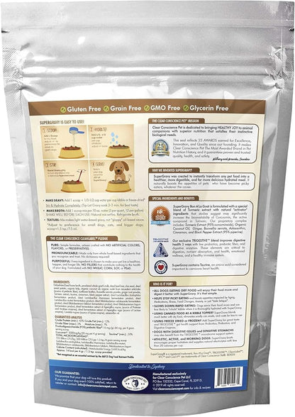 SuperGravy Bon A’ La Goat | Natural Dog Food Gravy Topper | Beef Bone Broth, Goat Milk for Dogs | Gluten Free & Grain Free, 60 Scoop, 01097, White