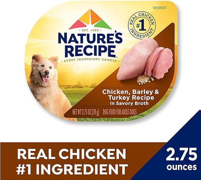 Nature's Recipe Wet Dog Food, Chicken & Turkey in Broth Recipe, 2.75 Ounce Cup (Pack of 12)