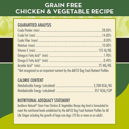AvoDerm Natural Grain Free Chicken and Vegetables Recipe All Life Stages Dry Dog Food 4 lb