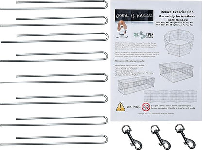 Dog Playpen - Foldable Metal Exercise Puppy Play Pen with 8 24x30in Panels - Indoor/Outdoor Pen with Door for Dogs, Cats or Small Animals by PETMAKER