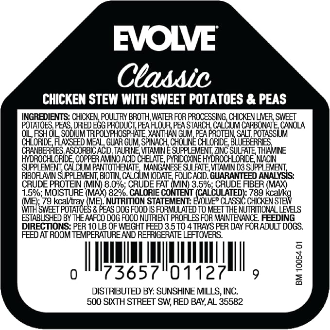 Evolve Classic Crafted Meals Chicken Stew Wet Dog Food | 3.5 oz - 15 Pack