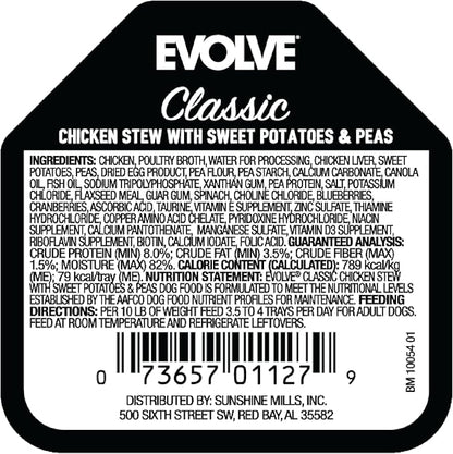 Evolve Classic Crafted Meals Chicken Stew Wet Dog Food | 3.5 oz - 15 Pack
