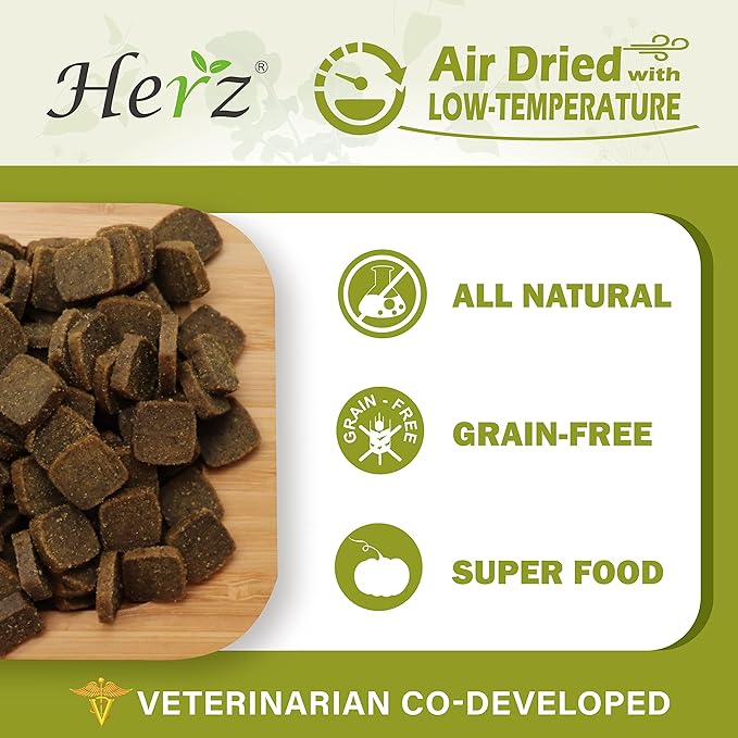 Herz Air-Dried Dog Food – Australian Lamb Recipe, Single Pure-Meat, Grain Free, All Natural, High Protein, Limited Ingredients 3.5 oz Trial Bag
