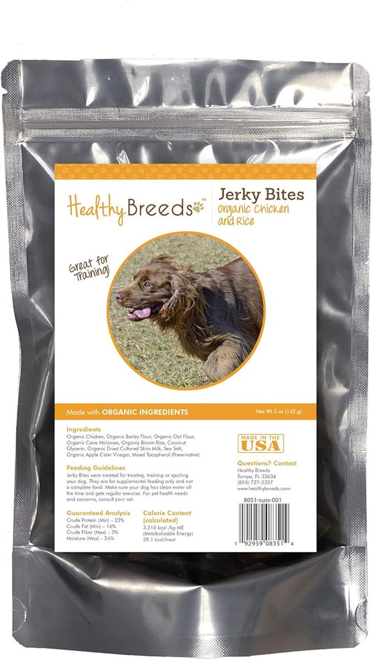 Healthy Breeds Sussex Spaniel Jerky Bites Chicken & Rice Recipe Dog Treats 5 oz