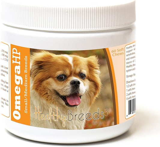 Healthy Breeds Tibetan Spaniel Omega HP Fatty Acid Skin and Coat Support Soft Chews 60 Count