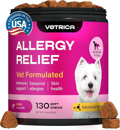 Dog Allergy Relief Chews - Dog Itching Skin Relief - Anti Itch for Dogs - Dog Itch Relief Chews - Hot Spot Treatment - Seasonal Allergy Support Supplements - Allergy Chews - Allergy Immune Treats