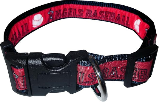 MLB Los Angeles Angels Licensed PET COLLAR- Heavy-Duty, Strong, and Durable Dog Collar. Available in 29 Baseball Teams and 4 Sizes