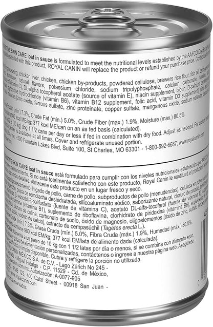 Royal Canin Sensitive Skin Care Loaf in Sauce Wet Dog Food, 13.5 oz can (12-Count)