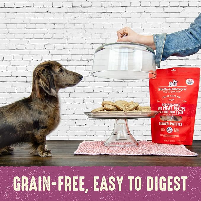 Stella & Chewy's Freeze Dried Raw Dinner Patties – Grain Free Dog Food, Protein Rich Tantalizing Turkey Recipe – 14 oz Bag