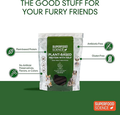 Hypoallergenic Healthy Dog Treats: Plant-Based Vegetarian Dog Treats w/Sweet Potato, Chia, Flaxseed & Coconut Oil for Skin & Coat, Gluten-Free Vegan Protein Dog Training Snack, 5 oz