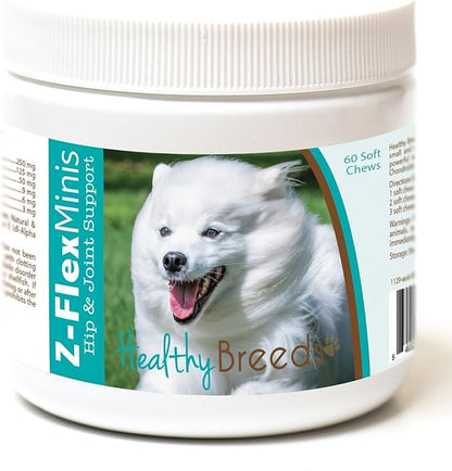 Healthy Breeds American Eskimo Dog Z-Flex Minis Hip and Joint Support Soft Chews 60 Count