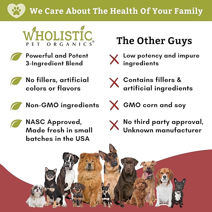 Wholistic Pet Organics Run Free: Dog Joint Health Supplement Glucosamine and Chondroitin Supplement Large Dog and Cats Arthritis Pain Relief with MSM for Mobility and Immune Support