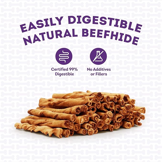 Beefhide Twist Sticks 5" Dog Chew Treats - Chicken Flavor, 1 lb/1 Pack