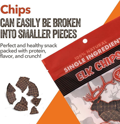 Gaines Family Farmstead Elk Chips for Dogs, All-Natural, Grain-Free, Soy-Free, Dye-Free, Healthy Dog Treats for All Ages & Breeds, Puppies, Made in USA, 4 oz