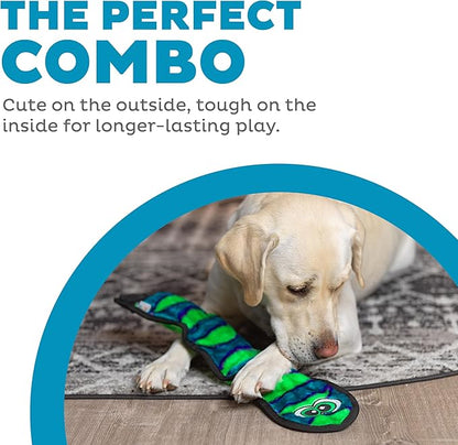 Outward Hound Durablez Tough Plush Squeaky Dog Toy, Snake, Blue, Large