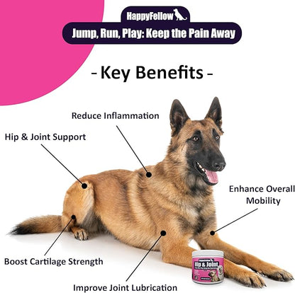 Hip and Joint Supplement for Dogs - Mobility Aids Glucosamine Chondroitin for Dogs Arthritis Pain Relief Anti Inflammatory, Small Large Breed Advanced Support, Pain Relief, 140 Soft Chews