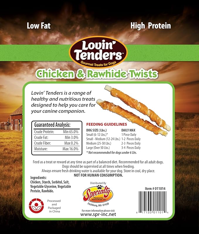 Generic Lovin' Tenders Chicken & Rawhide Twists Natural Gourmet Treats for Dogs 7 oz