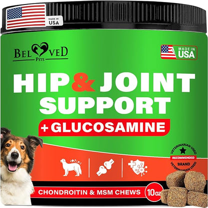 Dog Hip and Joint Supplement & Arthritis Pain Relief Treats - Glucosamine Chondroitin MSM Soft Chews for Senior Dogs - Natural Medicine & Support Mobility - Turmeric Vitamins for Dysplasia - USA