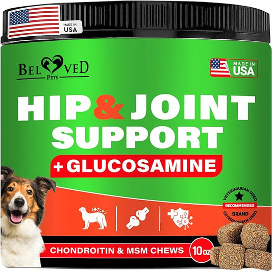 Dog Hip and Joint Supplement & Arthritis Pain Relief Treats - Glucosamine Chondroitin MSM Soft Chews for Senior Dogs - Natural Medicine & Support Mobility - Turmeric Vitamins for Dysplasia - USA