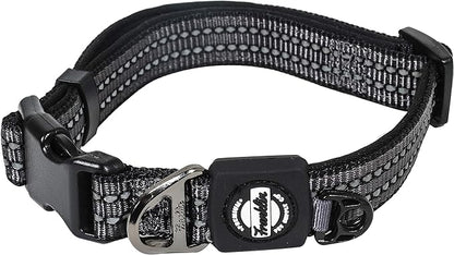 Nylon Dog Collar – Reflective – Franklin Pet Supply Co™ – Comfort Fit – Neoprene – Adjustable – Large – Black