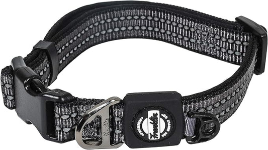 Nylon Dog Collar – Reflective – Franklin Pet Supply Co™ – Comfort Fit – Neoprene – Adjustable – Large – Black
