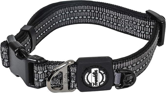 Nylon Dog Collar – Reflective – Franklin Pet Supply Co™ – Comfort Fit – Neoprene – Adjustable – Small – Black