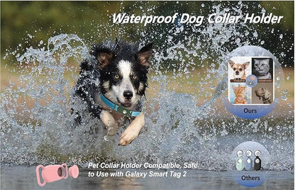 5 Pack Dog Collar Holder Compatible with Samsung Galaxy Smarttag 2,Waterproof Silicone Tracker Case Holder for Samsung Galaxy Smart Tag 2,Anti-Scratch Pet Dog Cat Collar Smarttag2 Case