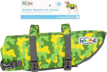 Outward Hound Granby Splash Camo Dog Life Jacket, Large